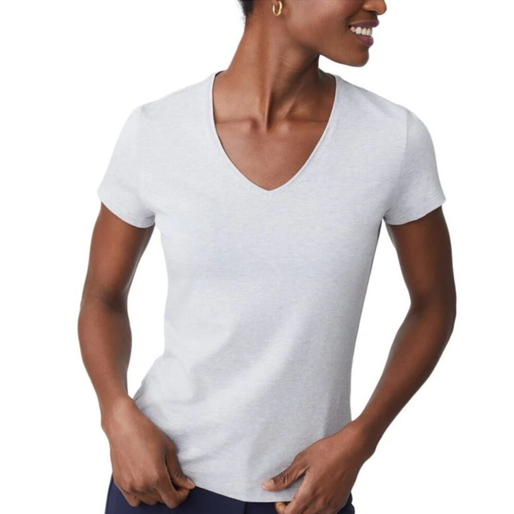 J McLaughlin Terrine Top White V Neck Cotton Blend M